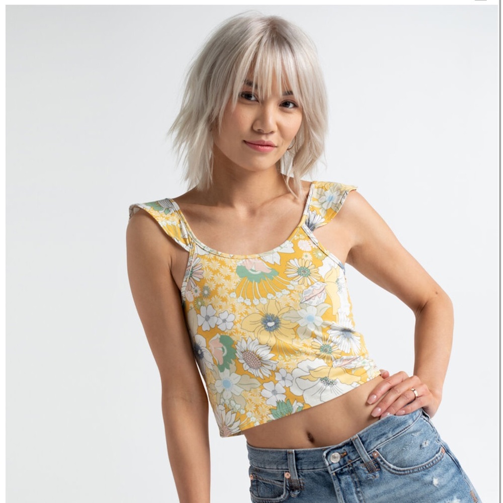 NWT O'NEILL Andy Floral Womens Crop Tank Top Size Medium